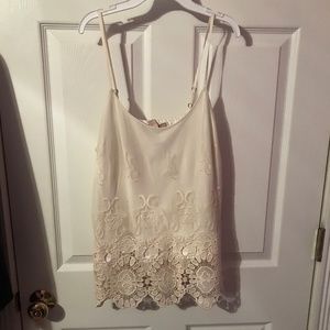 Forever 21 Contemporary wear white lace tank top